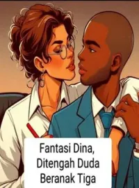 Sampul Novel Fantasi Dina, di Tengah Duda Beranak 3