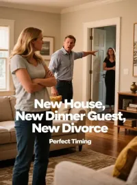 New House, New Dinner Guest, New Divorce Novel Cover