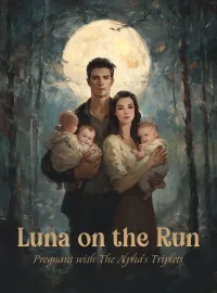 Luna on The Run: Pregnant with The Alpha's Triplets Novel Cover
